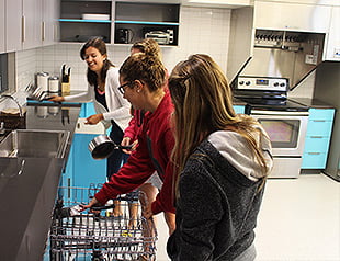 Photo of a kitchen Babcock Hall.