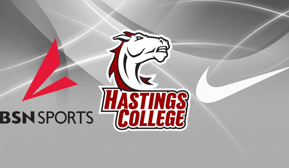 BSN, Nike and Hastings College logos