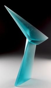 Photo of glass art called Blue Windmill.