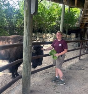 Tidyman learns the life of a zookeeper during summer internship 1 Chyenne Tidyman 25w