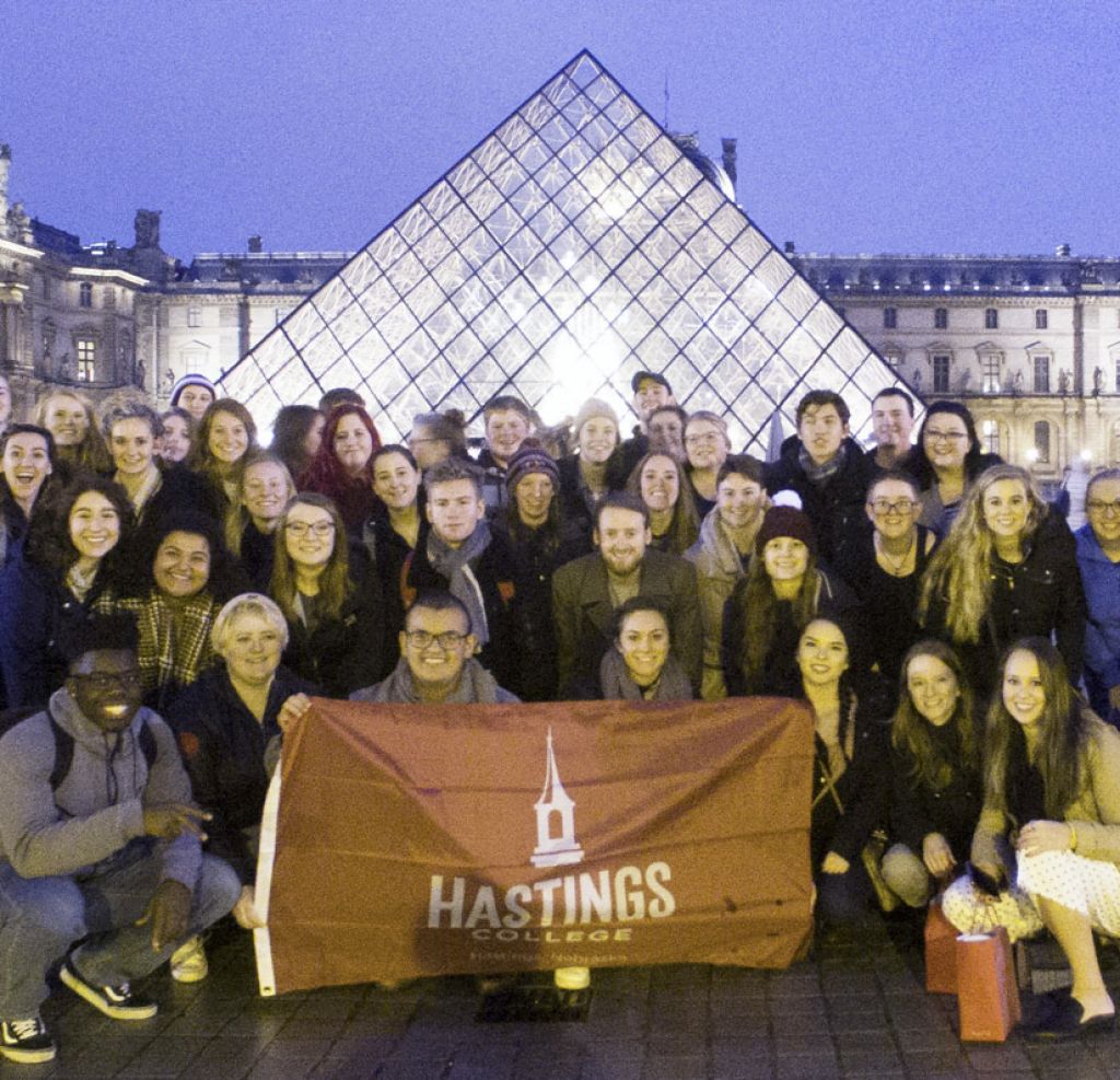 Students at the Louvre in Paris.