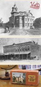 Pictures of McCormick Hall, Benedict-Chilcothe building circa 1886 and a brink from Ringland Hall.
