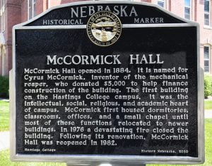 Historic markers added to Hastings College campus 3 HastingsCollege historic McCormick 1sw
