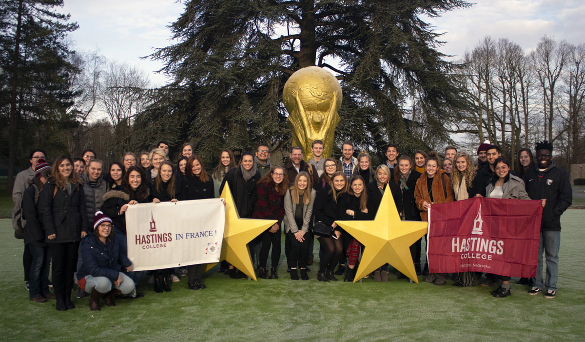 Students at Clairfontaine soccer complex in France 