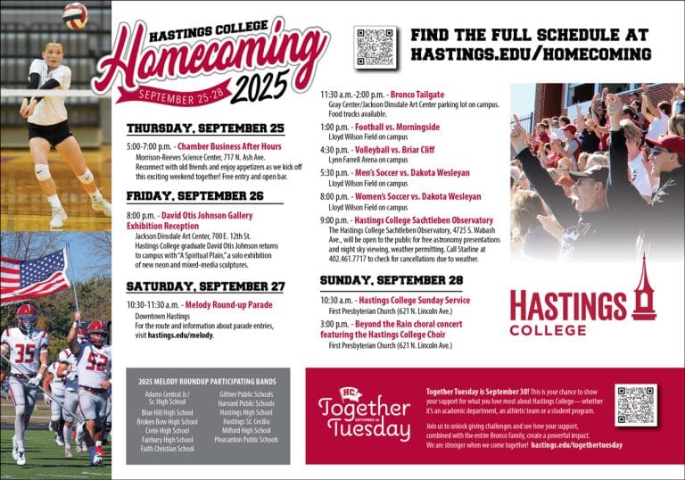 Homecoming advertisement schedule.