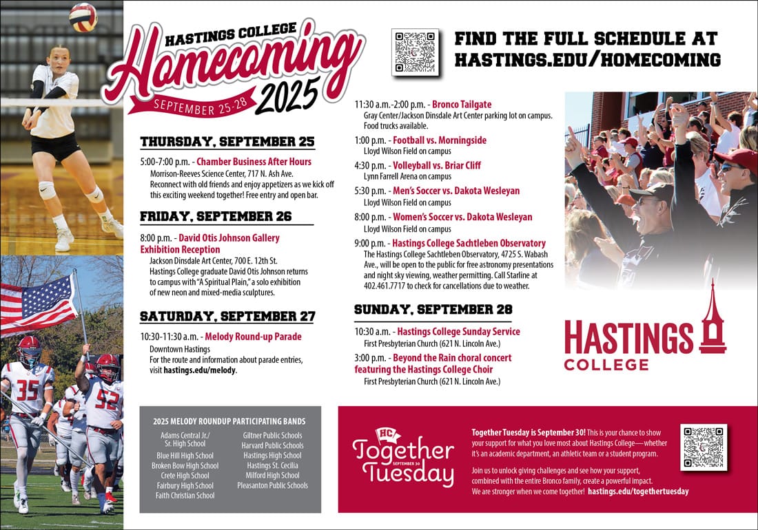 Homecoming advertisement schedule. 