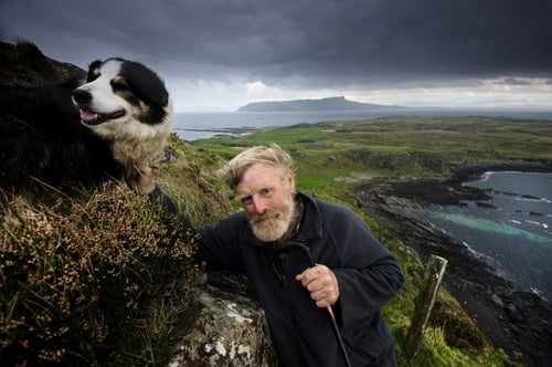 Photo of a man and his dog