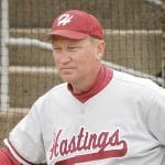 Jim Boeve in a Hastings baseball jersey and cap.