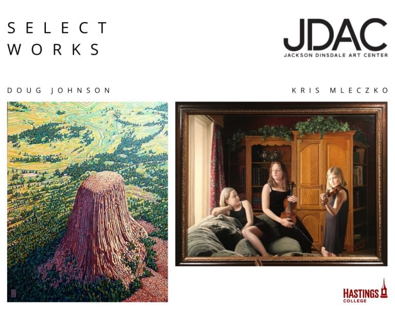 Paintings by Kris Mleczko and Doug Johnson.