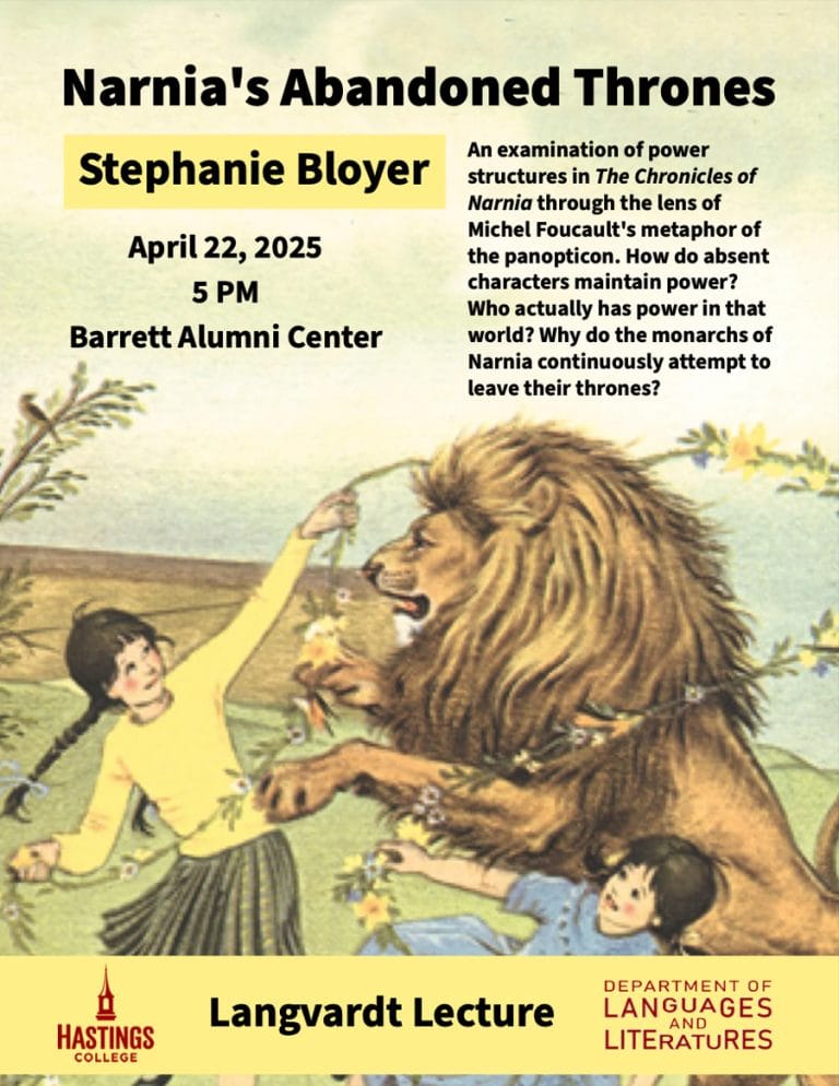 A poster with the title of the lecture