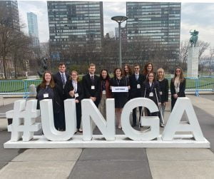 Model UN team members in New York City