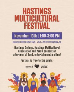 Poster graphic showing date and time of the multicultural festival.