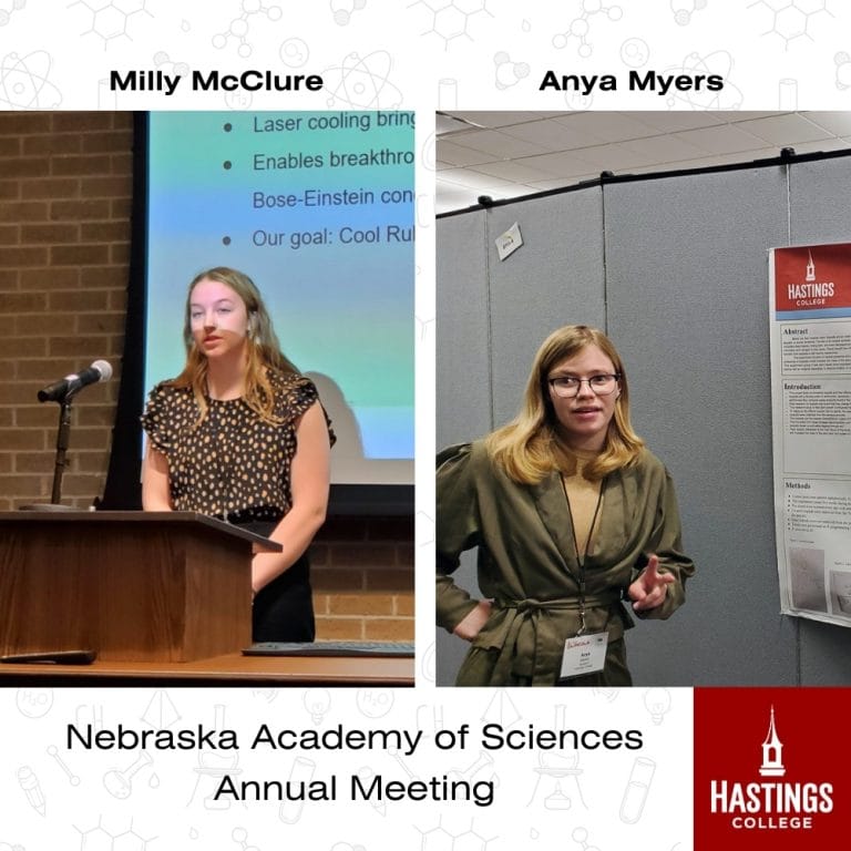 News 6 Photos of Milly McClure and Anya Myers presenting at the Nebraska Academy of Sciences meeting.