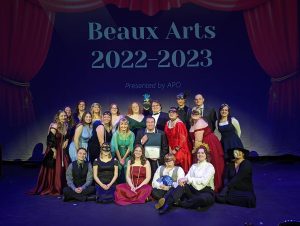 Photo of of participants in Beaux Arts awards ceremony. 