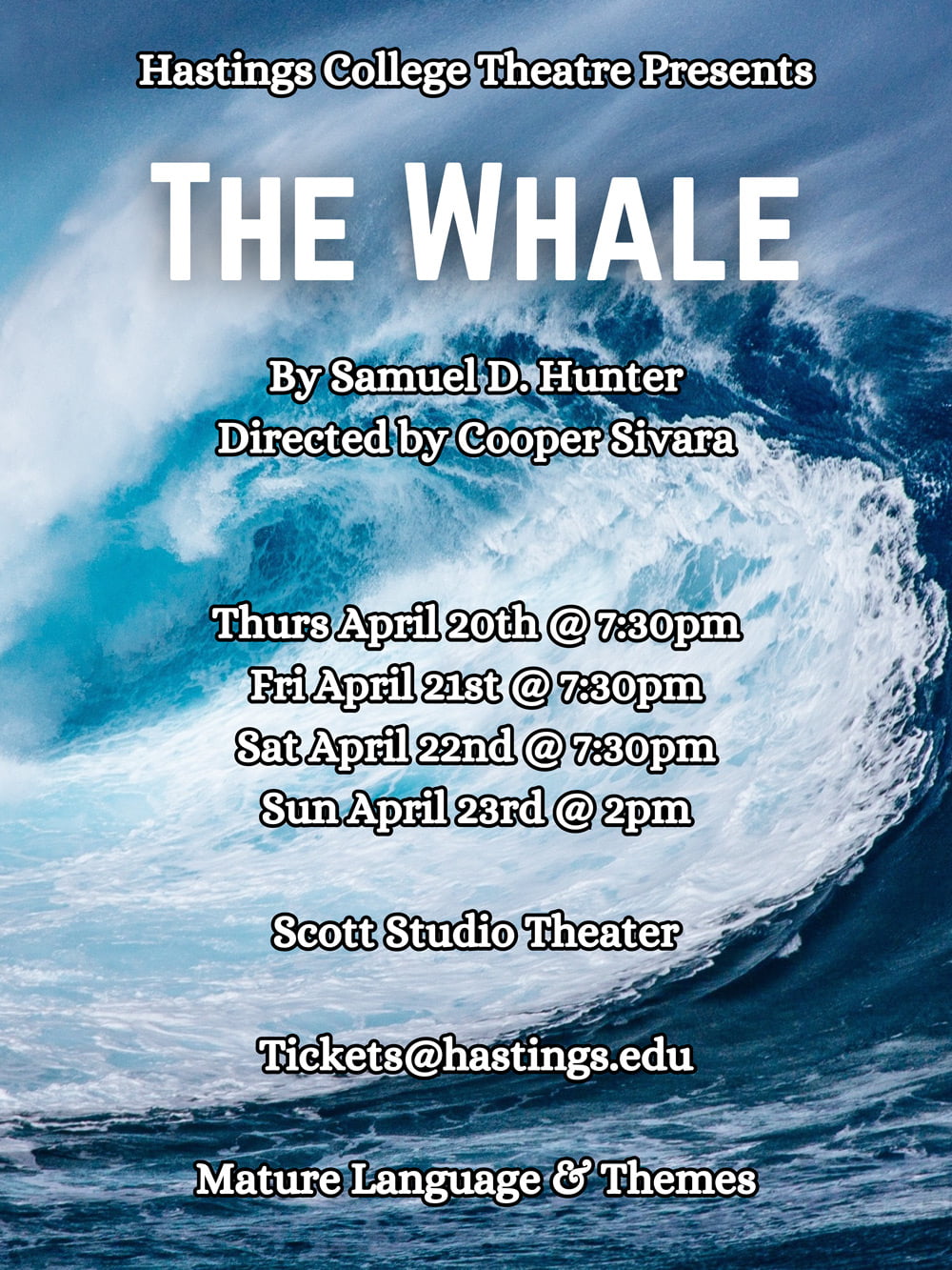 Hastings College Theatre presenting ‘The Whale’ April 2023 Hastings
