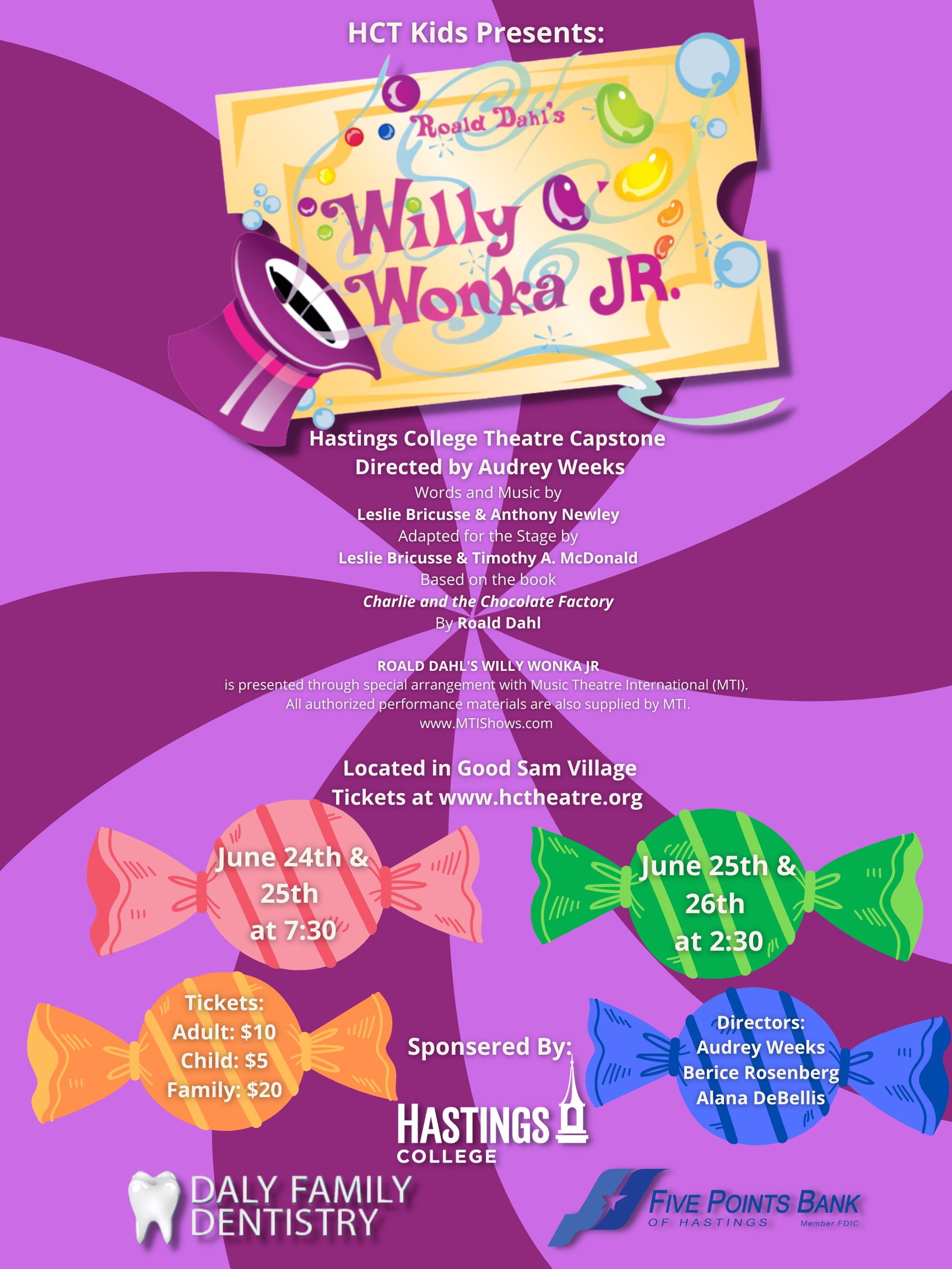 Weeks directing children’s musical 'Willy Wonka JR' for capstone