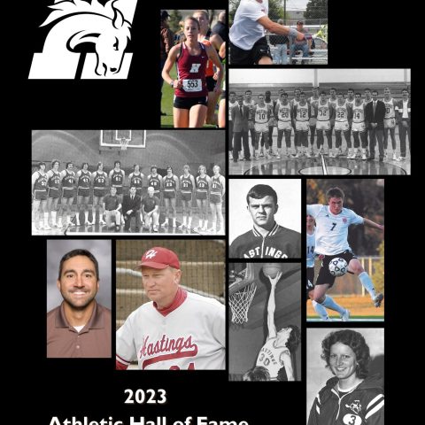 Pictures of people entering the hall of fame.
