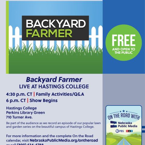 Backyard Farmer flyer, promoting June 10, 2024 events at 4:30 and 6:00 pm.