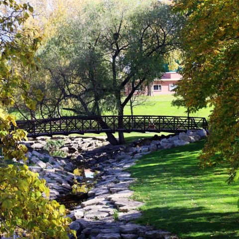 A view of the Hastings College campus from the eastern edge of Heartwell Park.