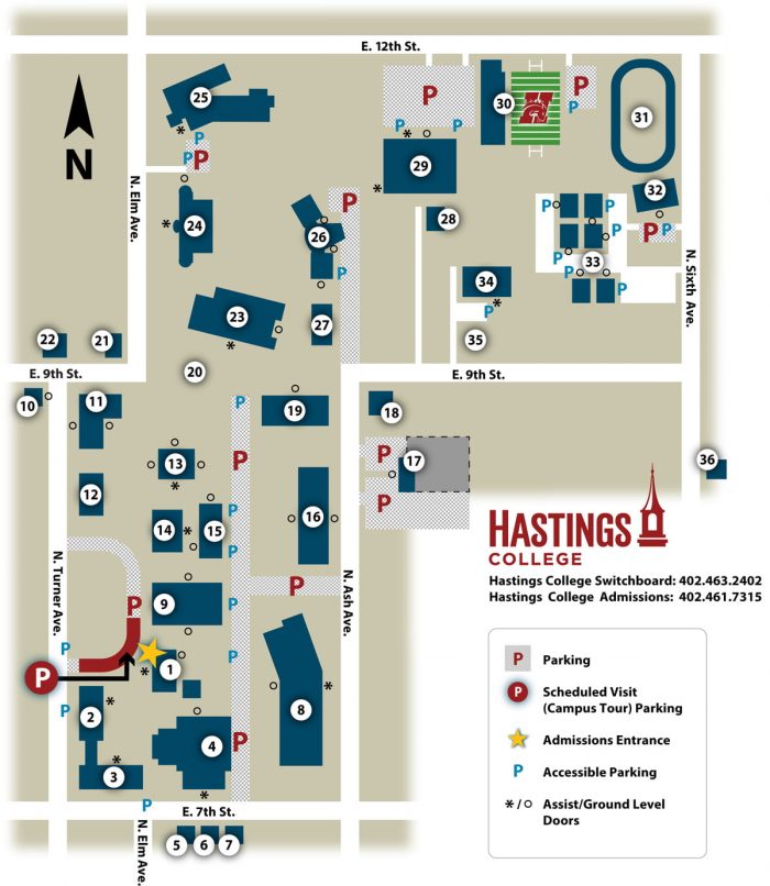 University Of Nebraska Campus Map Maps And Directions - Hastings College