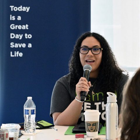 Eboni Nash '19 speaking at a Be The Match event in Washington, D.C.