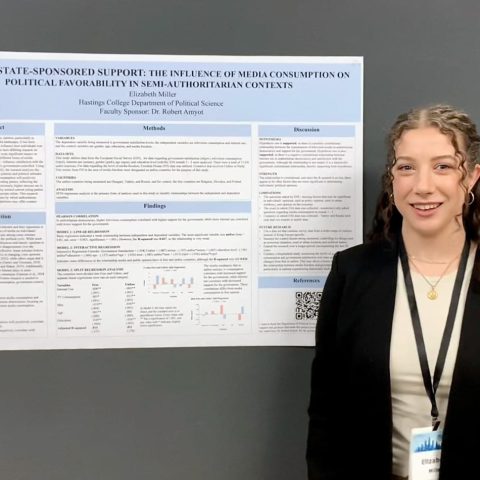 Elizabeth Miller showcased her senior capstone project at the 82nd Annual Midwest Political Science Association Conference held earlier this month.