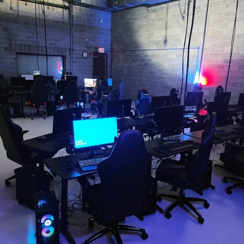 The new esports arena houses 22 setups so multiple teams can practice and compete at the same time.