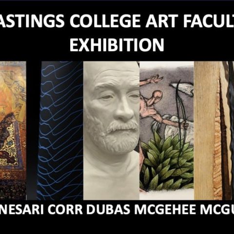 An image that shows a snippet of Hastings College faculty art, promoting the faculty exhibition.