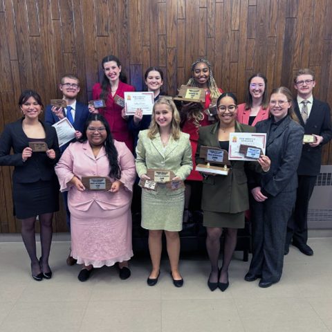 The Hastings College forensics team at the Nebraska Intercollegiate Forensics Association's State Tournament.