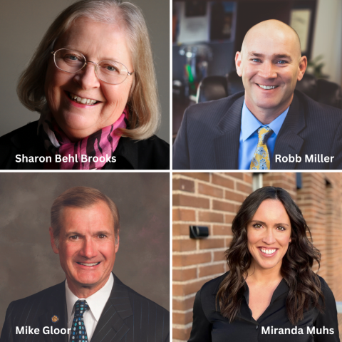 The Hastings College Foundation named Sharon Behl Brooks ‘74, Robb Miller ‘96 and Mike Gloor ‘72 Outstanding Alumni of the Year, and Miranda Muhs ‘16 the 2022 Outstanding Young Alumni of the Year.
