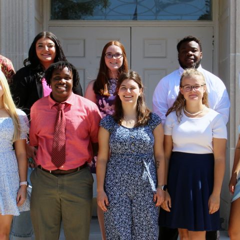 The 2023 Hastings College Homecoming Court. (front from left) Riley Lanning, Jermaine Francis Jr., Claire Fahsholtz, Breanna Brennfoerder and Tiena Chu; (back from left) Karl Ludwig, Jaylee Bradley, Myah Brown, Henry Jones and Brady Creech. Not pictured: Riley Clavel and Alyssa Baker.