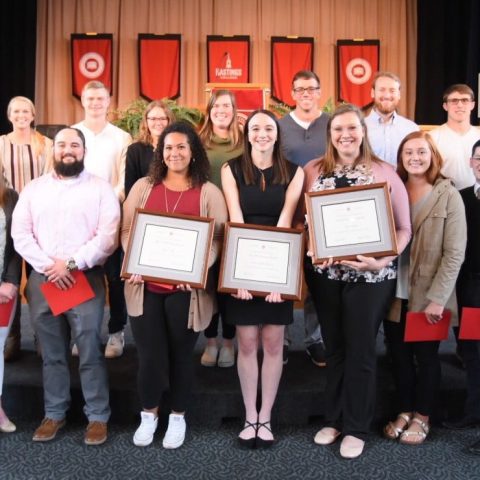 Photo of many students at award ceremony.