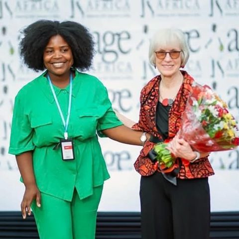 Jeanine Jackson
'71 with one of AGE
Africa's thousands of scholars, Julita John, who is Malawi's first female dentist.