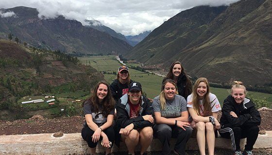 Students sitting outdoors