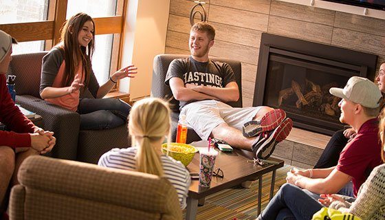 LandThumb_StudentLife1 Students in a dorm lounge