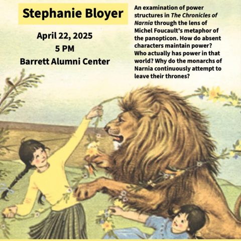 A poster with the title of the lecture