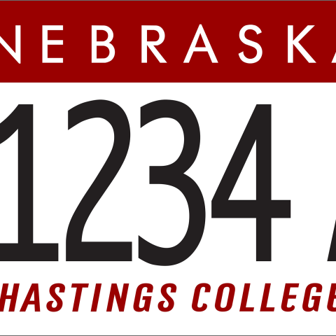 Hastings College license plate