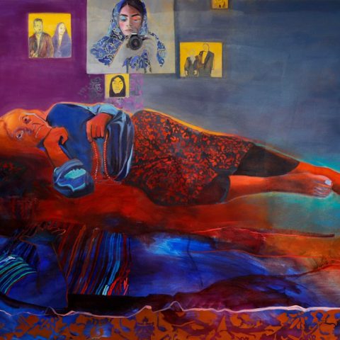 An image of “Hierarchy,” an oil on canvas painting by Shabnam Jannesari. 