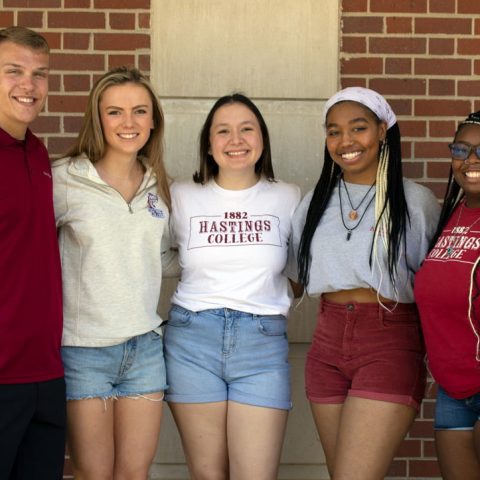 The 2022-23 Hastings College Student Association Cabinet includes Eli Baker, Jordyn Duffy, Savannah Frasier, Ally Banks and Ayriel Brown-Love.