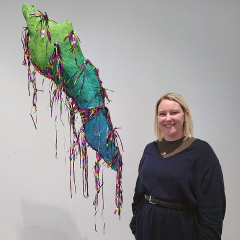 Best of Show winner Sydnie Waldron with "Sit a Moment and Listen"