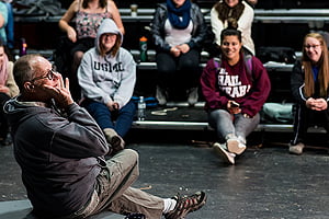 Photo of Fritzler teaching an acting class 